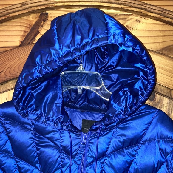 Women Lane Bryant purple blue hooded down puffer coat size 22/24 - Picture 2 of 10